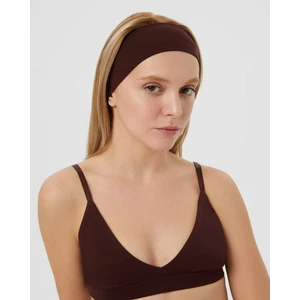Ayma Active Bordo Kahverengi Organik Pamuk Basic Yoga, Pilates, Spor, Koşu, Tenis Saç Bandı