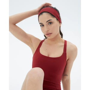 Ayma Active Koyu Kırmızı Organik Pamuk Basic Yoga, Pilates, Spor, Koşu, Tenis Saç Bandı