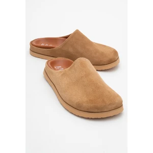 Space Toprak Süet Hakiki Deri Önü Kapalı Kadın Terlik