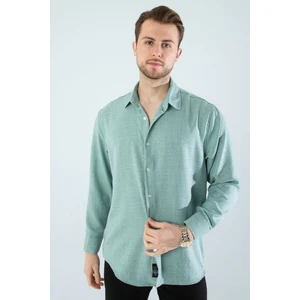  Mevsimlik Keten Dokulu Uzun Kollu Oversize Erkek Geniş Kalıp Gömlek(Ürün Geniş Kesimdir)