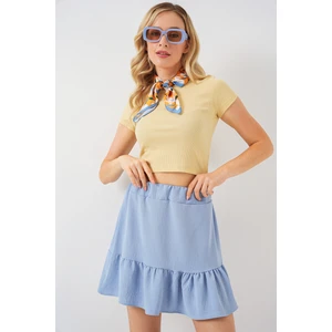 Kadın Ayrobin Mini Etek 8054 - Mavi