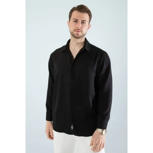  Mevsimlik Keten Dokulu Uzun Kollu Oversize Erkek Geniş Kalıp Gömlek(Ürün Geniş Kesimdir)