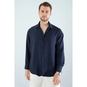  Mevsimlik Keten Dokulu Uzun Kollu Oversize Erkek Geniş Kalıp Gömlek(Ürün Geniş Kesimdir)