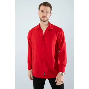  Mevsimlik Keten Dokulu Uzun Kollu Oversize Erkek Geniş Kalıp Gömlek(Ürün Geniş Kesimdir)