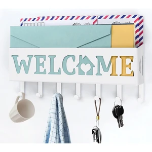 Welcome Temalı Beyaz Raflı Anahtarlık