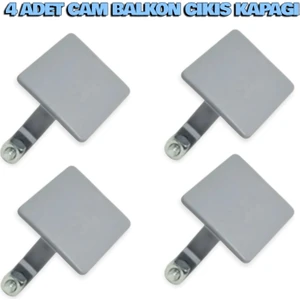 4 Adet Gri Cam Balkon Çıkış Kapağı | Teker Yeri Kapatıcı - Isı Yalıtım Uyumlu