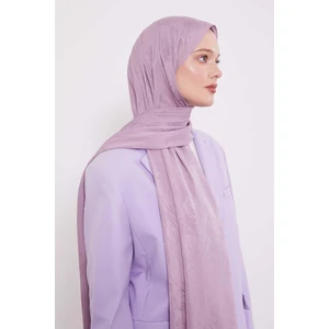Lila Soyut Lale Desen Jakar Capri Şal
