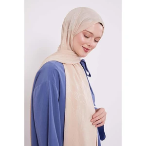 Latte Soyut Lale Desen Jakar Capri Şal