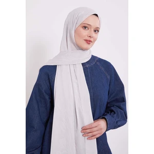 Gümüş Soyut Lale Desen Jakar Capri Şal