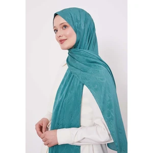 Mint Yeşili Soyut Lale Desen Jakar Capri Şal