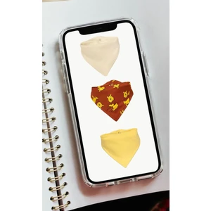 Unisex Bebek Organik Kumaş Çift Katlı Winnie The Pooh Ayıcık Fular Mama Önlüğü Salya Önlüğü 3 Adet