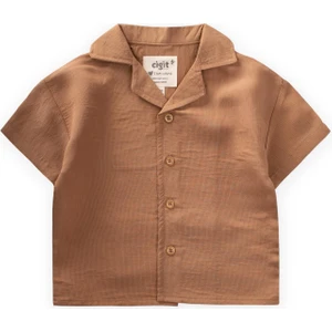 Hawai Çizgili Modal Gömlek 1-8 Yaş Camel
