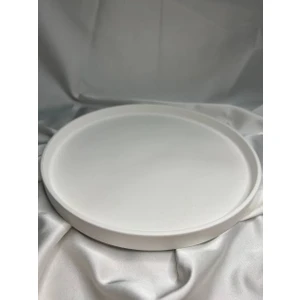 Büyük Boy Dekotarif Tabak, 25CM Yuvarlak Tabak, Beyaz Dekoratif  Tabak