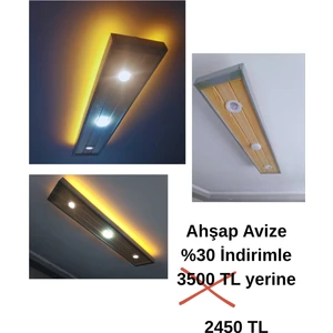 Ahşap Panel Avize, panel avize, Spot Lambalı avize