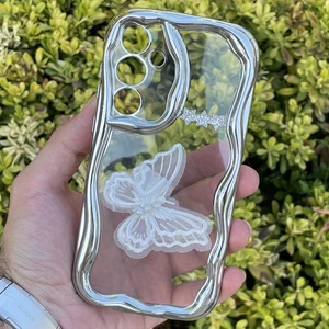 Samsung Galaxy A55 Kılıf Gümüş Taşlı Darbe Önleyici Silikon Kapak