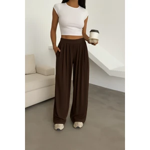 Modal Yumuşak Dokulu Pileli Pantolon