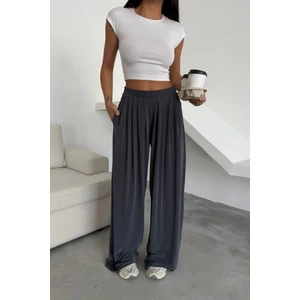 Modal Yumuşak Dokulu Pileli Pantolon