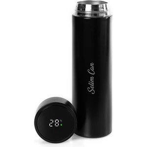Kişiye Özel Dijital Sıcaklık Göstergeli Süzgeçli Çelik Termos 450 ml