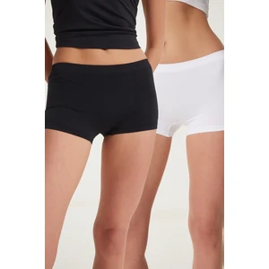 2’li Paket Dikişsiz Örme Boxer LGV0002 SİYAH BEYAZ