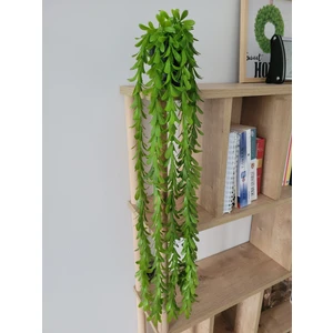 Elmas Saksılı 5 Dallı Yoğun Yapraklı Yapay Bitki Çiçek Sarkıt Dekor (75 Cm)