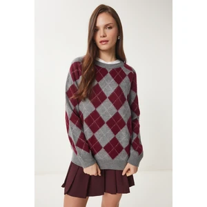 Baklava Desenli Yumuşak Dokulu Triko Kazak