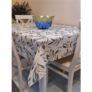 Başak Ev Tekstili Elyaflı Pvc Muşamba - Desenli Silinebilir Masa Örtüsü ( Gri-Bej )