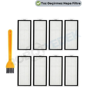 Roborock Q7 Max, Q7 Max Plus Uyumlu Yedek Hepa Filtre ve Temizleme Fırçası-9 Parça