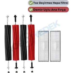 Roborock S8, S8+ Uyumlu Yedek Ana Fırça ve Hepa Filtre-6 Parça