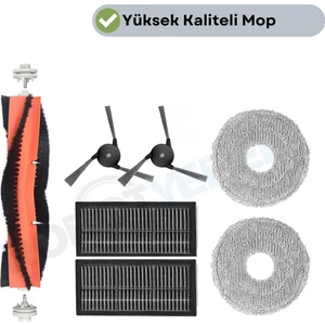 Dreame X40 Ultra L40 Ultra Uyumlu Fırça Hepa Filtre Mop Seti-7 Parça