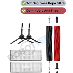 Roborock S8 S8 Pro Ultra ( S8 PRO DEĞİL!) Uyumlu Yedek Fırça Hepa Seti-6 Parça