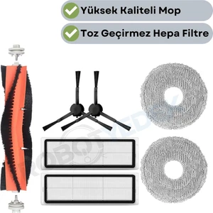 Dreame Bot L10S Pro Uyumlu Yedek Fırça Hepa Filtre Mop Seti-7 Parça