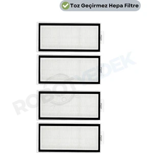 Roborock Q8 Max, Q8 Max Plus Uyumlu Yedek Hepa Filtre-4 Parça