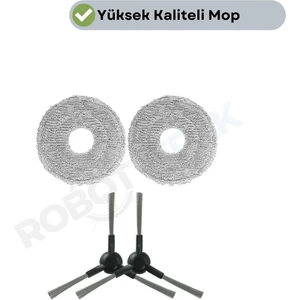 Dreame L10S Pro Gen 2 Uyumlu Yedek Mop ve Yan Fırça-4 Parça