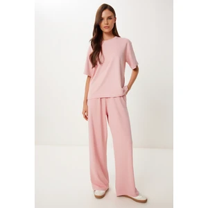Rahat Esnek Örme Alt-Üst Takım LBY0004 PEMBE