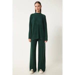 Şık Triko Kazak Pantolon Takım LMU0001 ZÜMRÜT YEŞİLİ