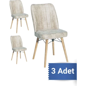 Avenza Living Kare Gold 3'lü Sandalye Mutfak Sandalyesi