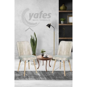 Avenza Living Kare Gold 2'li Sandalye Mutfak Sandalyesi