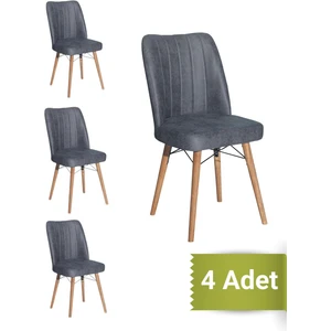 Avenza Living Kare Gold 4'lü Sandalye Mutfak Sandalyesi