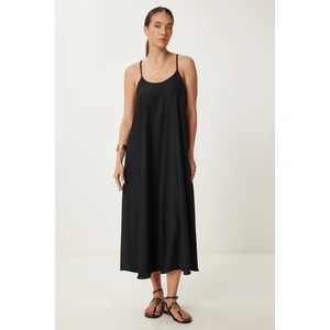 Askılı Dökümlü Şık Elbise