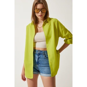 Oversize Basic Gömlek LDD0003 YAĞ YEŞİLİ