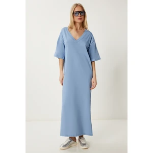 Oversize Basic Yazlık Esnek Örme Elbise