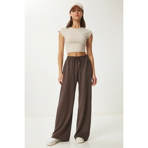 Geniş Paça Modal Eşofman Altı LUB0070 KAHVERENGİ