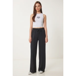 Geniş Paça Modal Eşofman Altı LUB0099 SİYAH