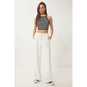 Geniş Paça Modal Eşofman Altı LUB0099 EKRU