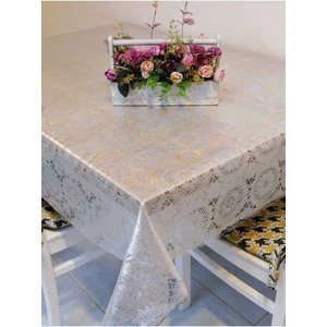 Başak Ev Tekstili Gümüş Ithal Pvc Muşamba - Desenli Silinebilir Masa Örtüsü
