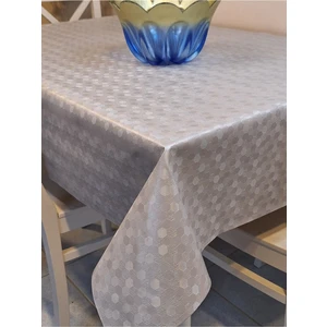 Başak Ev Tekstili Elyaflı Pvc Muşamba - Desenli Silinebilir Masa Örtüsü ( Gri )