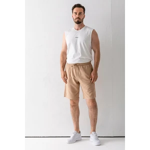 Erkek Beli Ayarlanabilir Çift Cepli Şort Bej - 9239