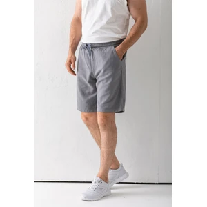 Erkek Beli Ayarlanabilir Çift Cepli Şort Gri - 9239