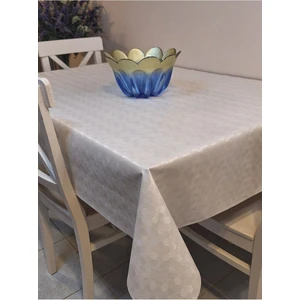 Başak Ev Tekstili Elyaflı Pvc Muşamba - Desenli Silinebilir Masa Örtüsü ( Beyaz)