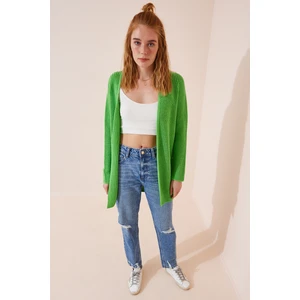 Selanik Örgü Basic Triko Hırka LYG0004 AÇIK YEŞİL